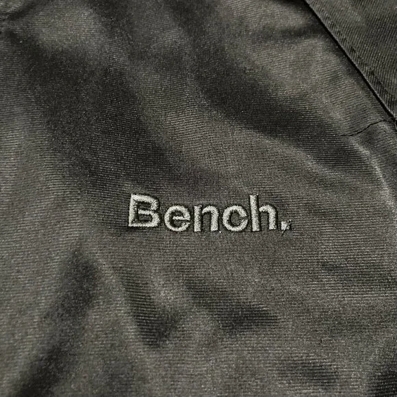 Bench Full Zip Track Jacket Embroidered Spellout Black Grey Zipper Pockets Small - Picture 4 of 13